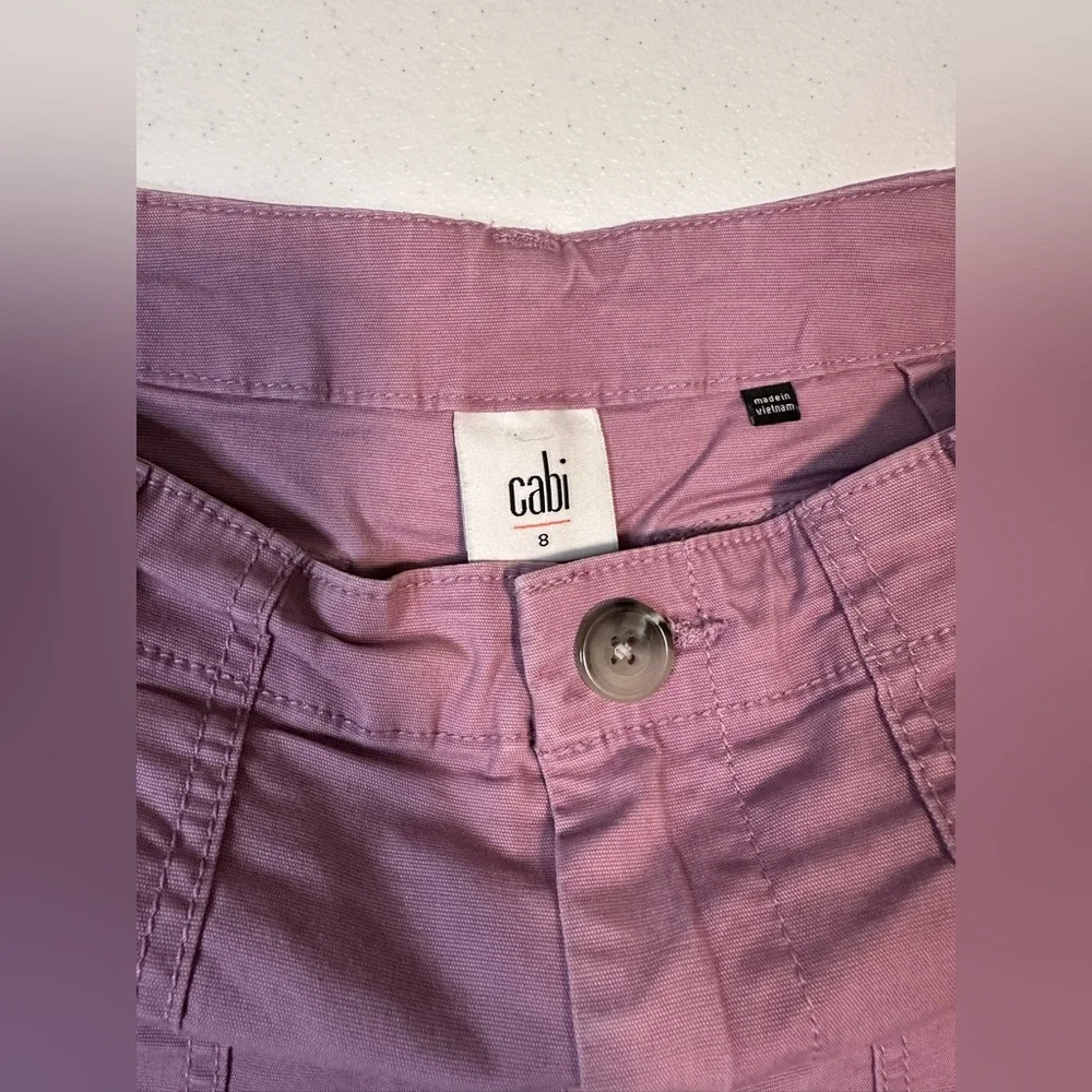 CAbi Light‎ Purple Paperback Short Cotton Canvas Womens Size 8 Stretch 6423